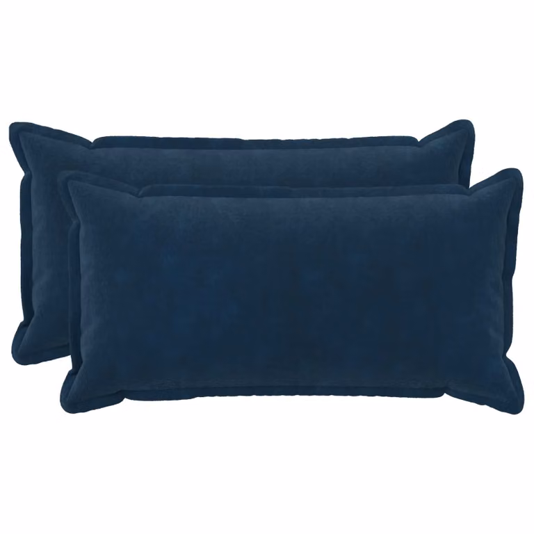 vidaXL Cuscino con cuscino HOUTEN 2 pz Blu Fleece in microfibra