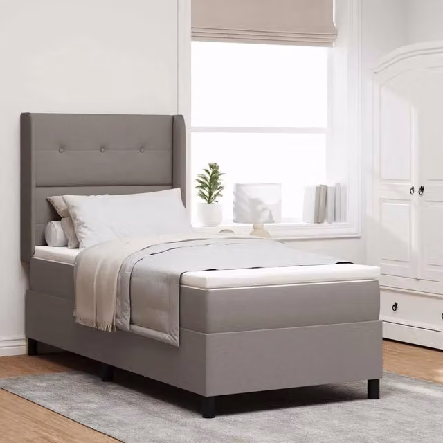 Letto ibrido con materasso vidaXL in tessuto beige e grigio L: 200 cm, P: 80 cm, H: 40 cm