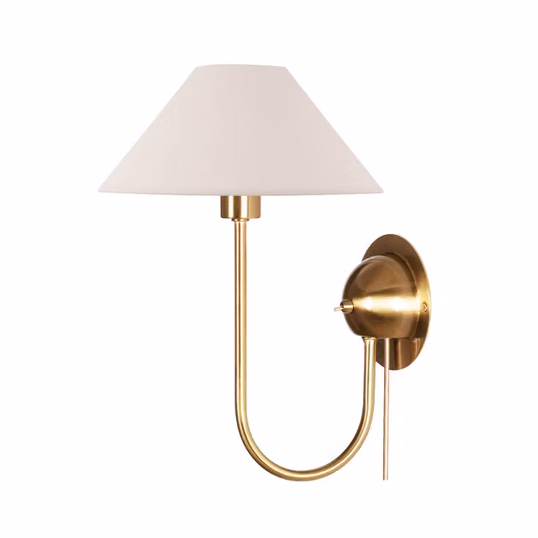 Globen Lighting applique IRIS, color crema, altezza 32 cm IRIS, Crema / Ambra, Soggiorno / Sala da pranzo, Tessuto / Stoffa / Seta, Vintage