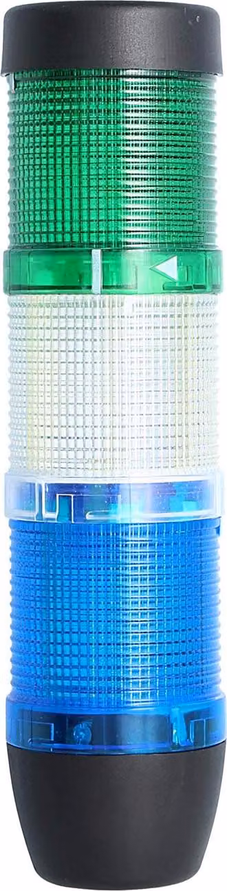 Colonna segnaletica STEX24 blu-bianco-verde, 50 mm, 24 V CA/CC, luce lampeggiante a LED SS50-OB3/24 114 Dimensioni Lunghezza 210,0 mm, diametro 50,0 mm