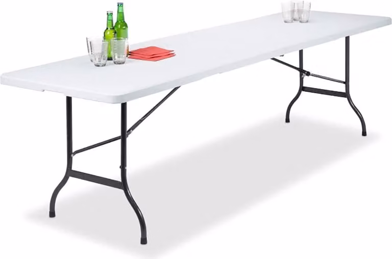 Tavolo da giardino pieghevole BDW Tavolo pieghevole 240x75 cm con maniglia di trasporto in plastica