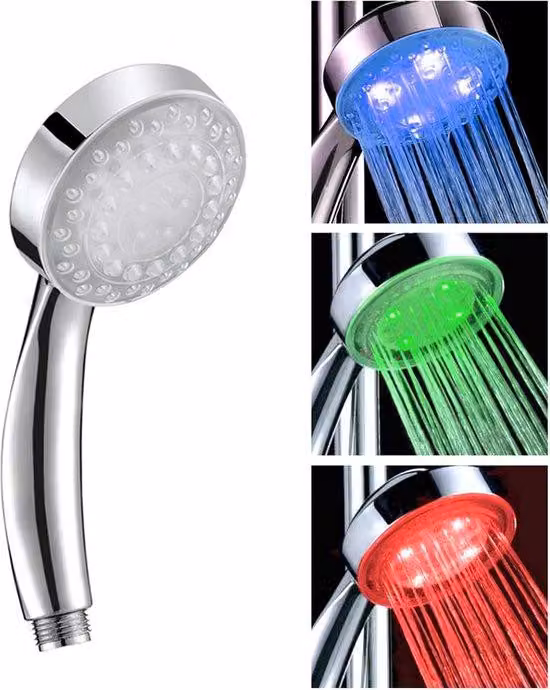 Doccia con soffione LED che cambia colore