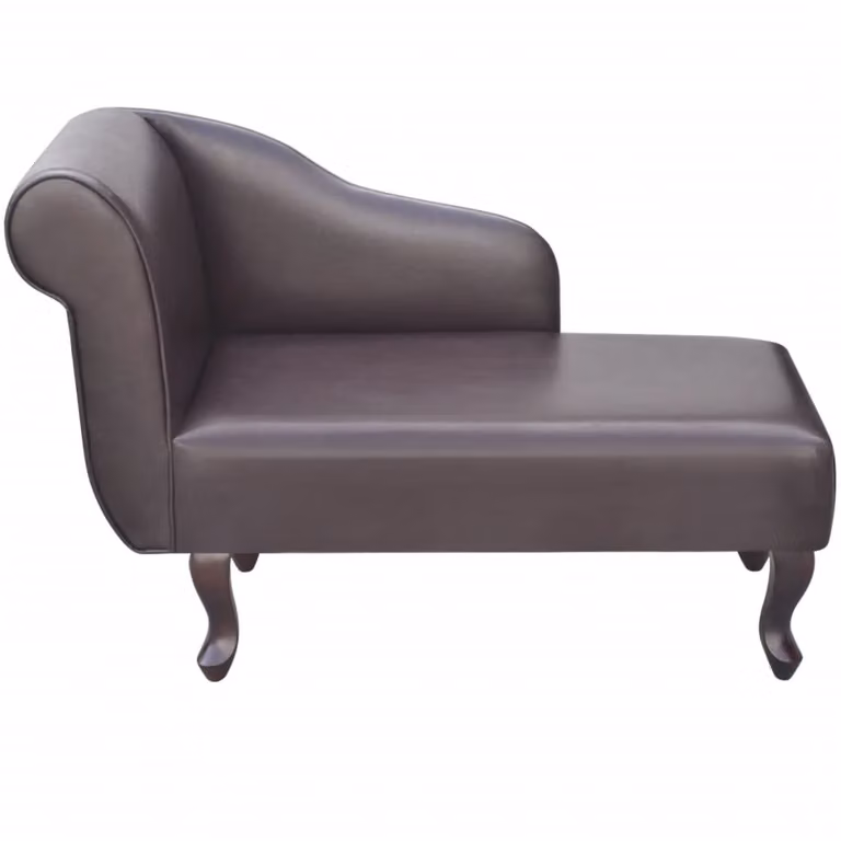 Chaise longue marrone in ecopelle