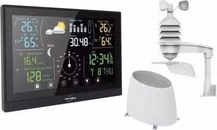 Stazione meteorologica professionale, Inovalley SM57PRO, display a colori, touchscreen, barometro, temperatura interna ed esterna