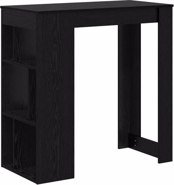 Tavolo da bar moderno in legno multistrato Rovere Nero, L: 102 cm, P: 50 cm, H: 103,5 cm