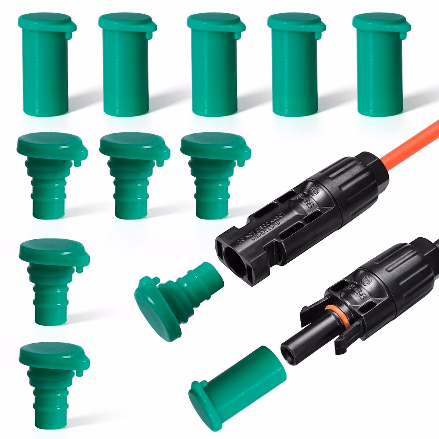 Connettori PV, coperture antipolvere, 10 paia, in silicone, antipolvere, impermeabili, per pannelli solari, connettori per inverter solari, connettore PV (verde)