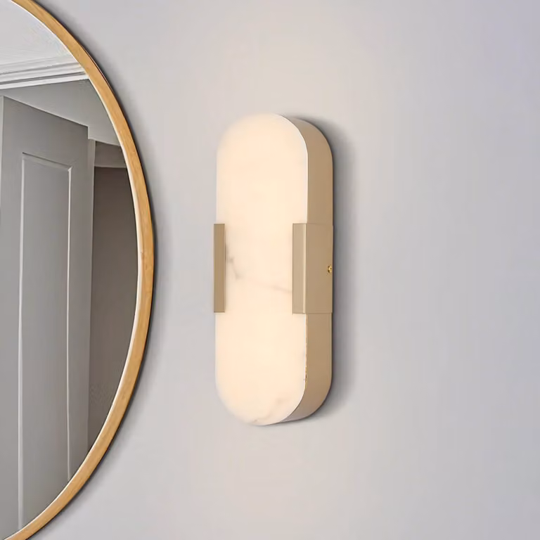 Searchlight Applique da parete Opaline, dimmerabile, Ottone / Oro, Bagno, Metallo, Applique