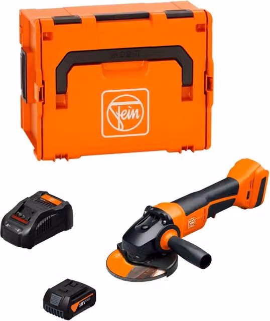 Smerigliatrice angolare FEIN CCG 18-125-10 PD AS arancione con batteria da 5,0 Ah, caricabatterie GAL1880CV e L-Boxx 238 – 1
