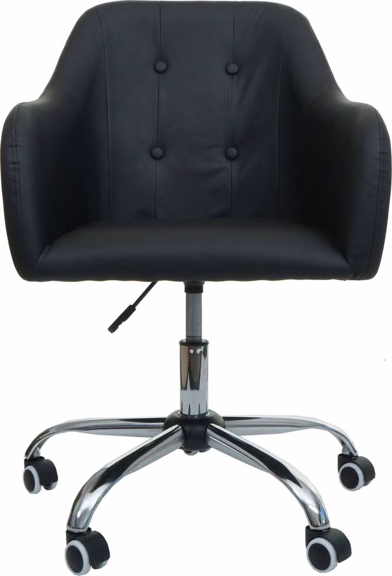 Sedia da ufficio MCW-L92, sedia girevole, sedia da scrivania, sedia da computer, poltrona da ufficio, con braccioli ~ Pelle finta nera