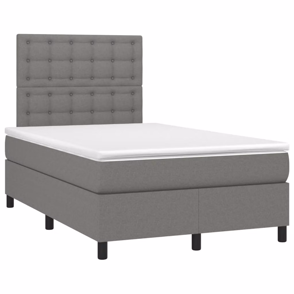 Maison Exclusive - Letto a Molle Materasso e LED Grigio Scuro 120x190cm in Tessuto