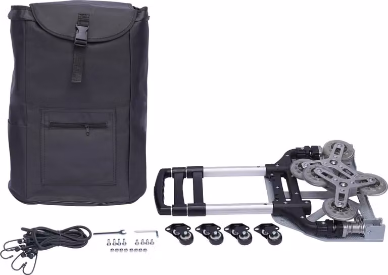 Carrello saliscale, portata 75 kg, altezza regolabile, nero