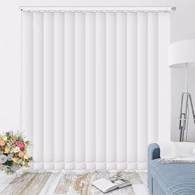 Tenda Verticale Shantung Tendeevolution Semi-Trasparente Colore Bianco Sporco, L: 200 cm, H: 250 cm, Apertura Sinistra, Attacco a Parete