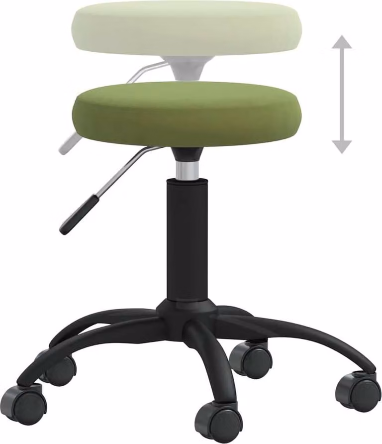 Sedia da Ufficio Girevole Verde Chiaro in Velluto