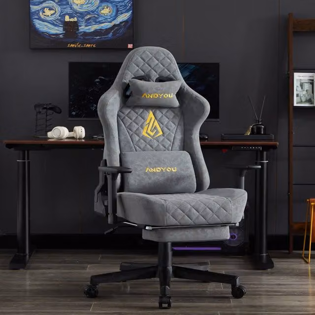 Sedia da Gaming Ergonomica Xylo in Ecopelle PU Grigio – 1