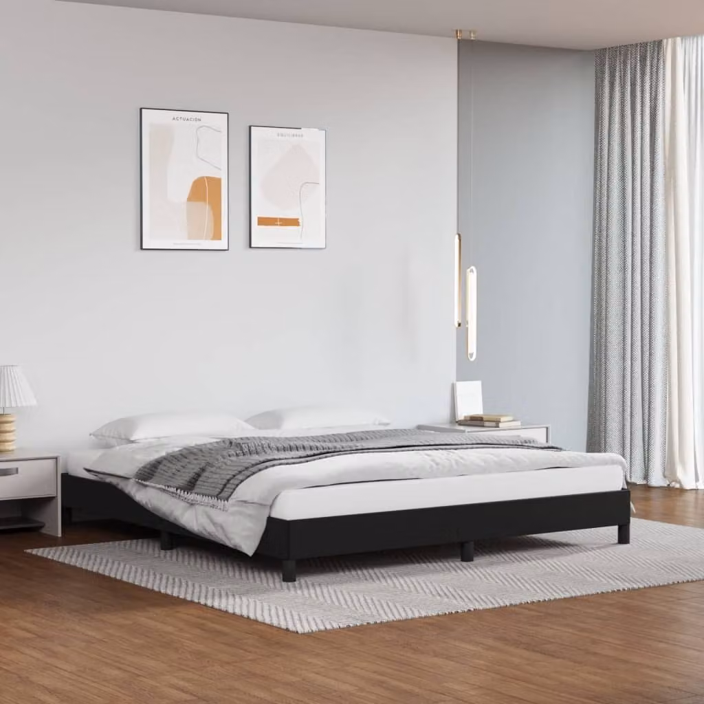The Living Store struttura letto nera 180x200 cm in ecopelle