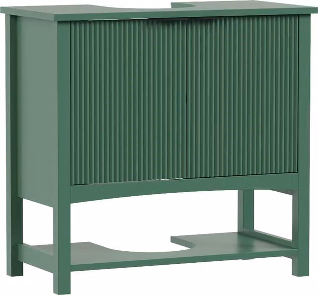 Mobile Sottolavabo HOMCOM per Lavabo a Colonna con Anta e Ripiano, Verde Intenso