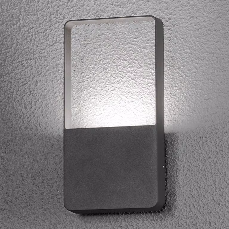 Konstsmide Applique da esterni a LED Matera, Alluminio / Grigio / Zincato, Alluminio, Moderno, Applique LED da esterni