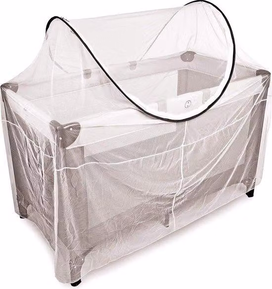 Letto da campeggio con zanzariera - bianco - Zanzariera a campana