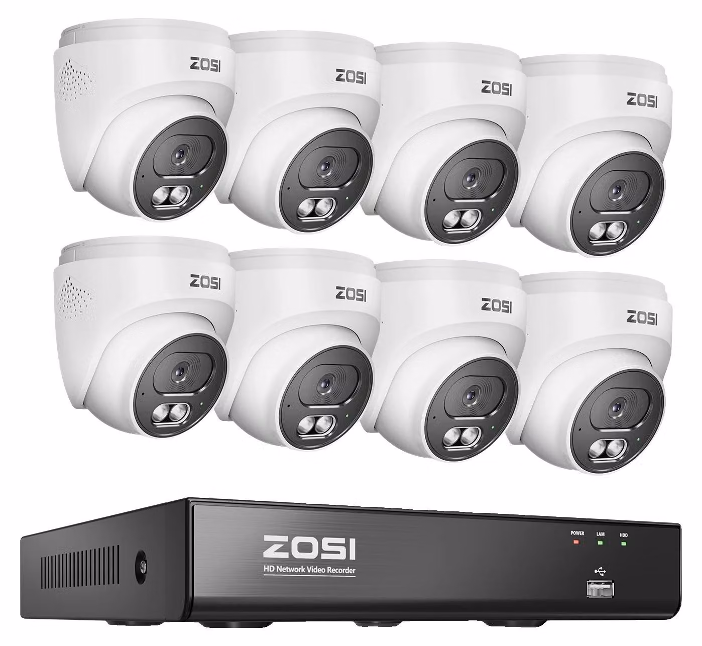 Sistema di telecamere di sicurezza CCTV, risoluzione 8MP, audio bidirezionale, 8 telecamere da 8MP, Nessuno