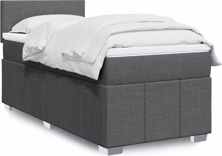 Maison Exclusive - Letto boxspring con materasso grigio scuro 90x190 cm Tessuto