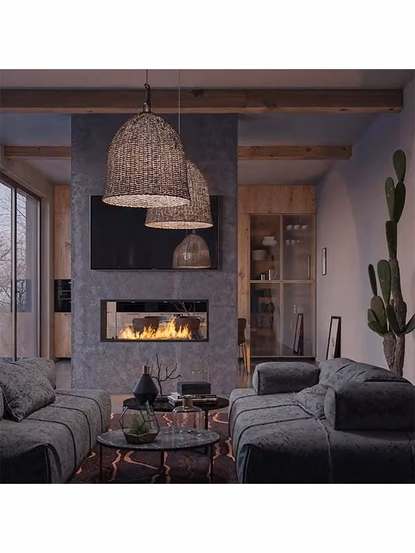 Biocamino Bifacciale da Incasso Outinfire 2SIDE SLIM Colore Nero L: 120 cm – 2