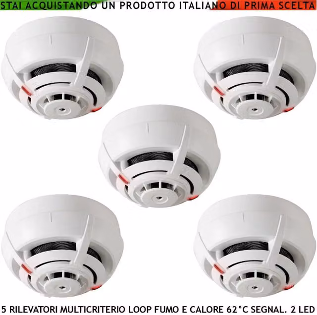 Sensore di fumo e temperatura multicriterio Securvera Combi bianco in plastica con 2 LED e uscita OC 14 mA con segnalazione remota