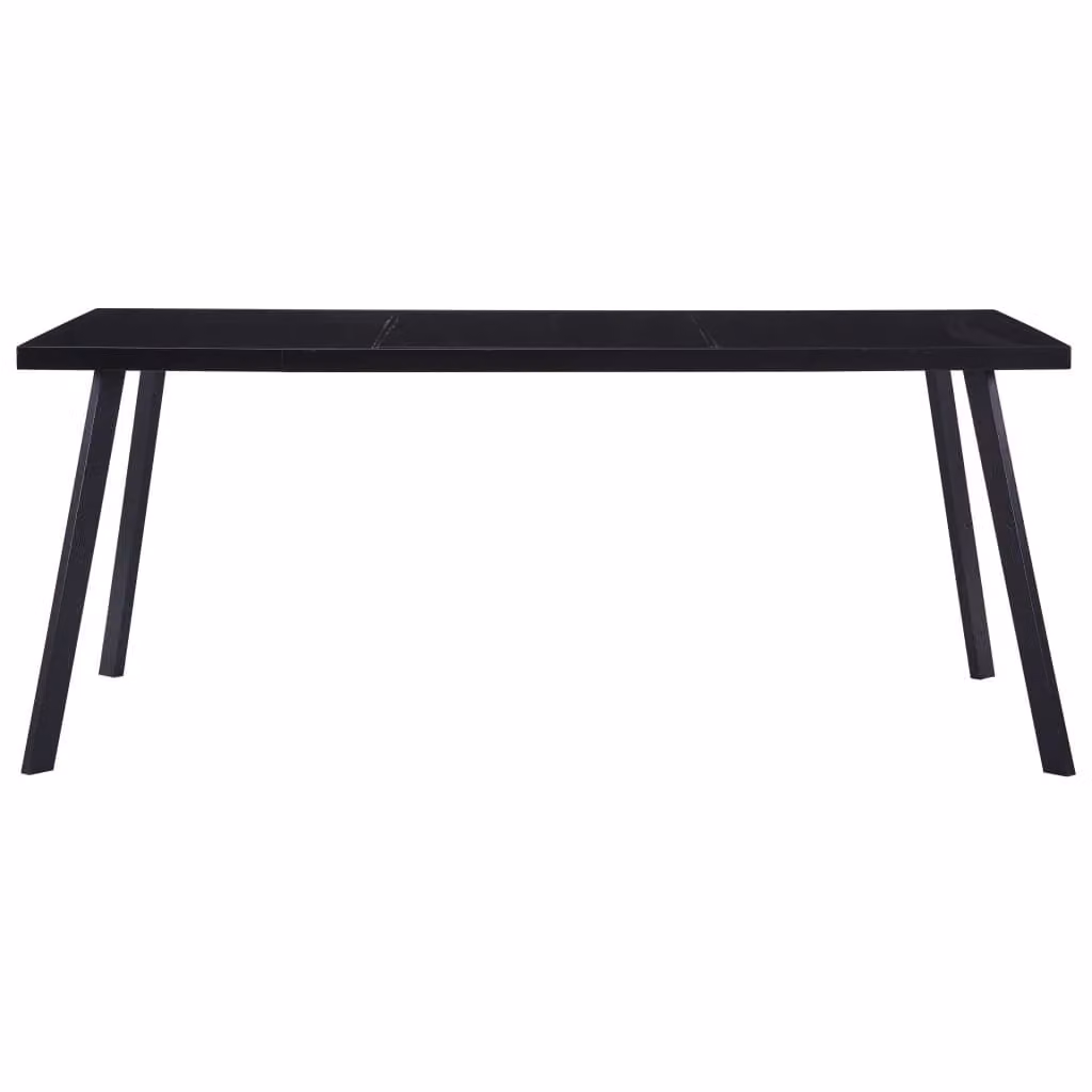 Tavolo da Pranzo Nero 160x80x75 cm in Vetro Temperato