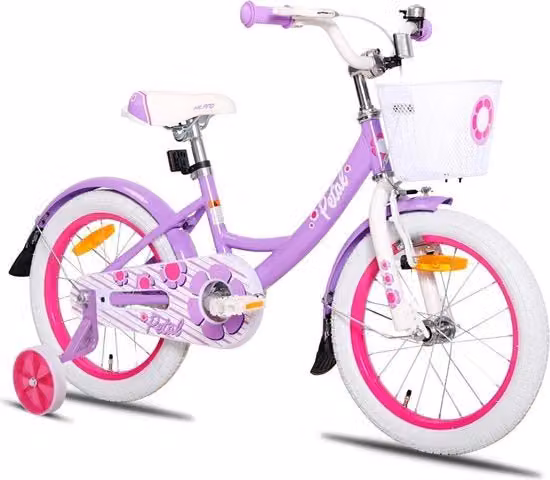 Bicicletta per bambini disponibile in bianco, rosa e viola