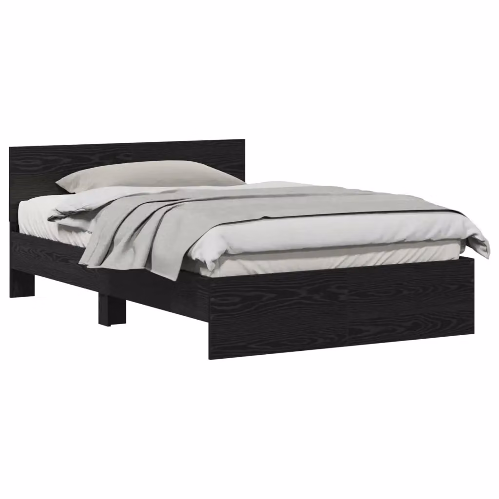 Struttura letto moderna vidaXL con testiera in legno nero L: 125 cm, P: 193 cm, H: 70 cm – 2