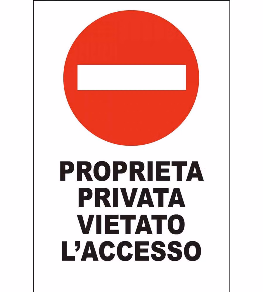 Cartello Proprietà Privata Divieto di Accesso 25x35 cm