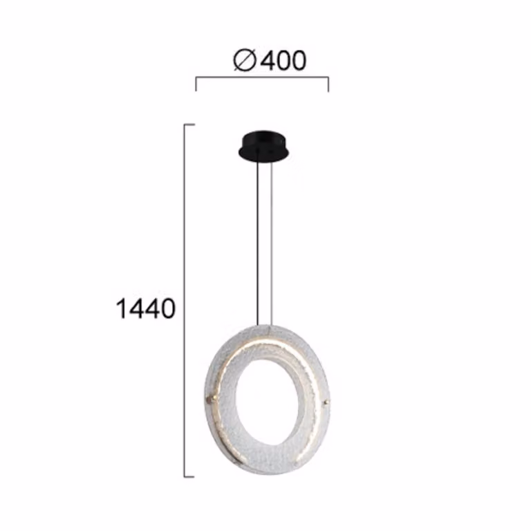 Viokef Lampada LED a sospensione Tamara, grigio fumo, Ø 40 cm, vetro/metallo Tamara, Alluminio / Grigio / Zincato, Soggiorno / Sala da pranzo, Vetro, Moderno