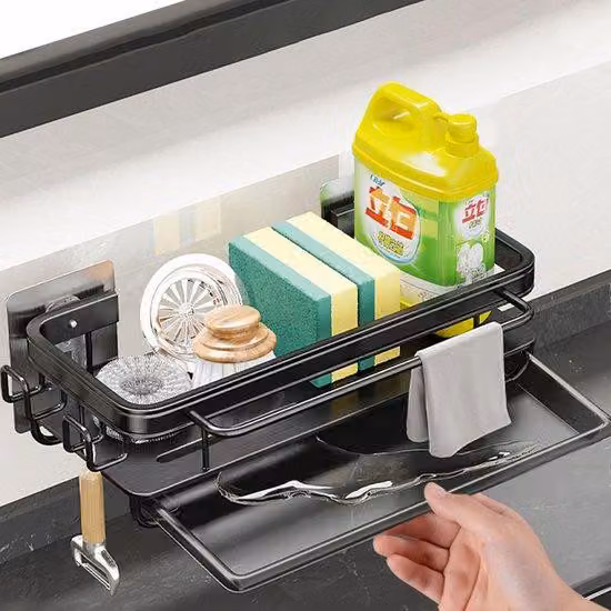 Accessori da cucina con contenitore per i rifiuti - Supporti a muro per la protezione della lavastoviglie con portasciugamani e ripiano per i detersivi