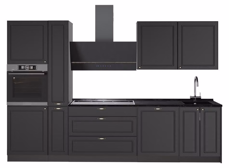 Cucina componibile Vicco Fame-Line Oro-antracite rustico/Antracite 310 cm senza piano di lavoro, Model 64248