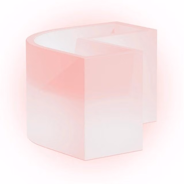 Vaso Fioriera luminosa angolare moderna di design 160x35 H50 in polimero resistente con LED rosso per interno ed esterno - Made in Italy - Monacis