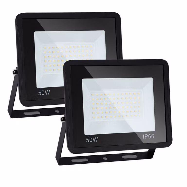 Jopassy 5x 50W Proiettore LED Faretto LED Impermeabile Proiettore da esterno Luce di sicurezza da esterno per giardino garage bianco caldo