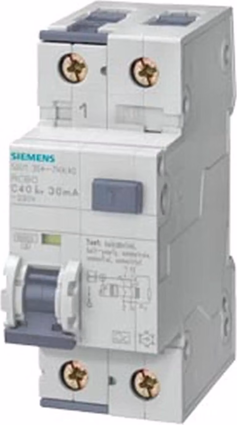 Interruttore FI/LS Siemens, 10 kA, 1P+N, tipo A, ritardo breve G, super resistente K, 30 mA, 1 pz.