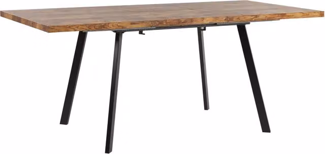 Tavolo da pranzo rettangolare estensibile BELIANI in MDF e metallo, colori nero e marrone, L: 140-180 cm x P: 90 cm x H: 76 cm