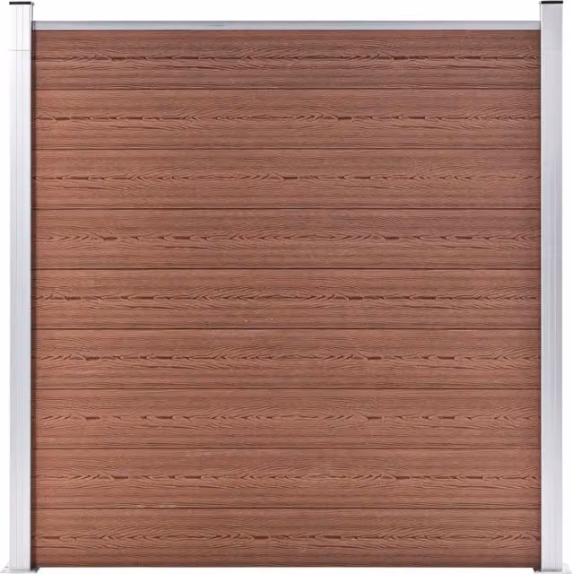Recinzione da giardino in WPC e alluminio vidaXL marrone L: 1737 cm, H: 186 cm