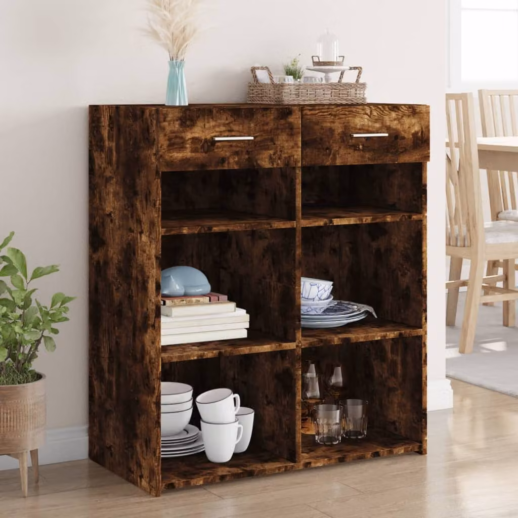 Credenza vidaXL in Rovere Sonoma e Legno Multistrato, Colore Marrone, L 80 x P 42,5 x H 93 cm
