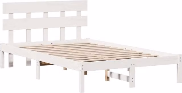 Letto matrimoniale | Letto per adulti | Struttura del letto Bianco 120 x 200 cm Legno massello di pino