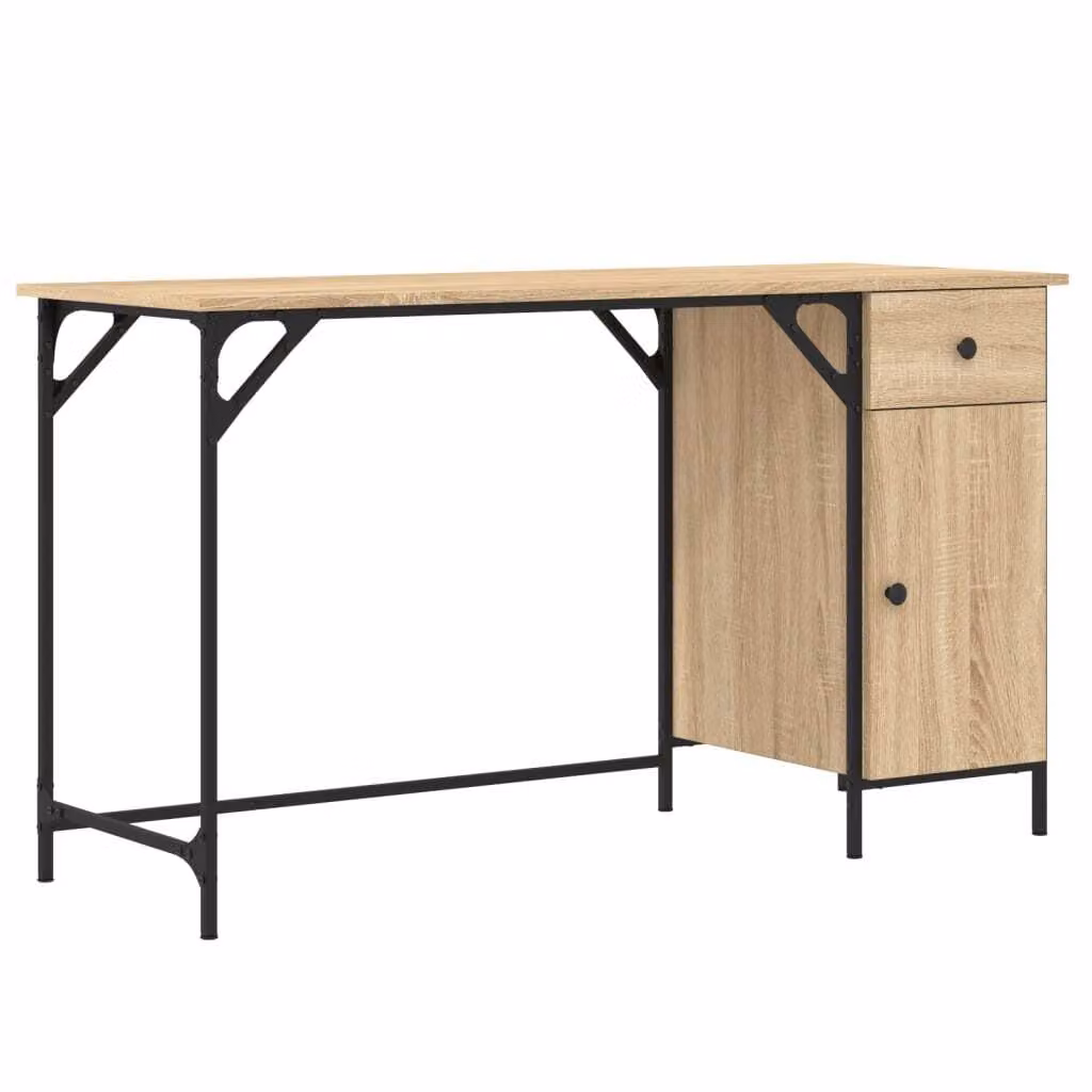 Scrivania Computer Rovere Sonoma 131x48x75 cm Legno Multistrato