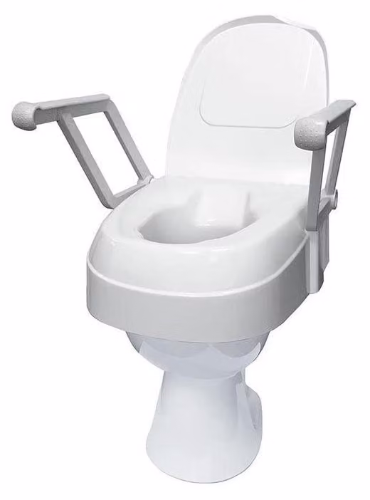 Alza WC Theo con Braccioli e Coperchio - Altezza Regolabile