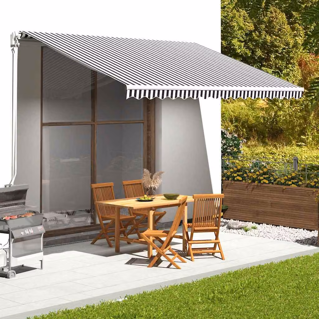 Tessuto di ricambio per tenda da sole vidaXL in poliestere, antracite e bianco, L 450 x P 300 cm