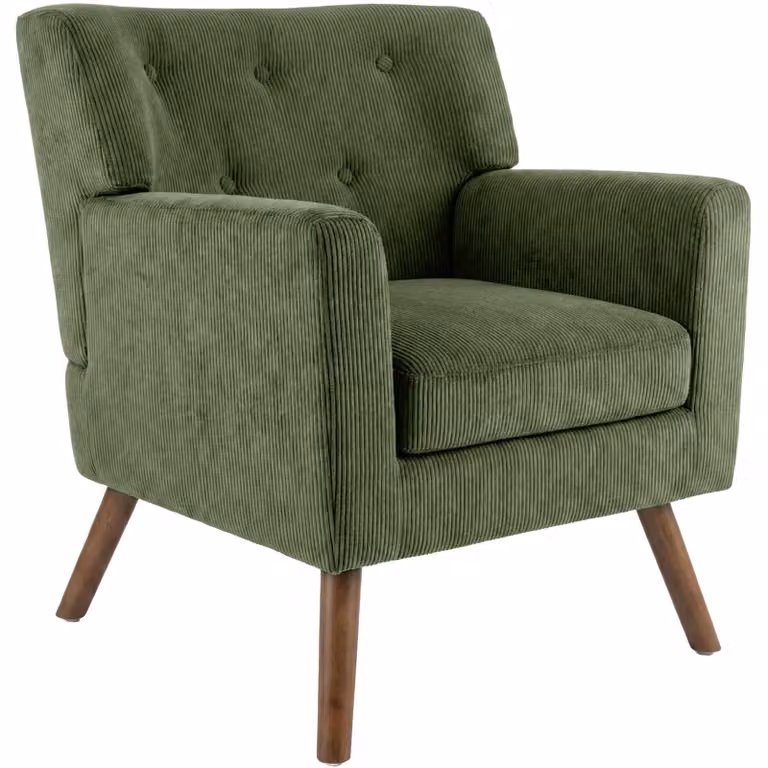 Poltrona relax - Velluto a coste - Verde - Portata fino a 150 kg