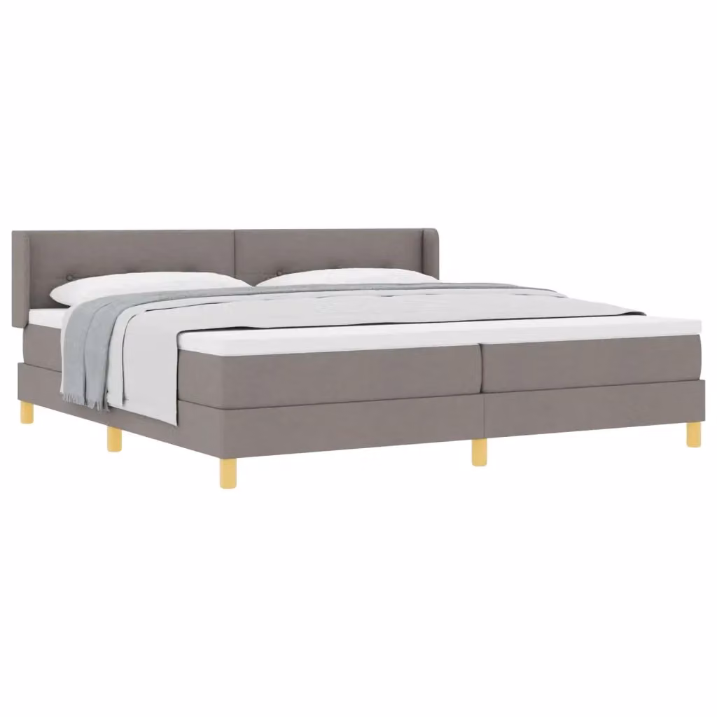 Letto a molle moderno vidaXL con materasso in tessuto beige o grigio L/P/H: 200 x 200 x 280 cm – 2