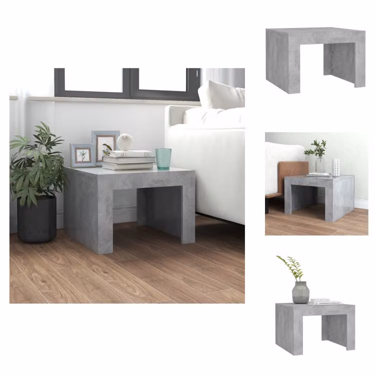 vidaXL Tavolino da caffè grigio cemento 50x50x35 cm in legno - Tavolini da caffè