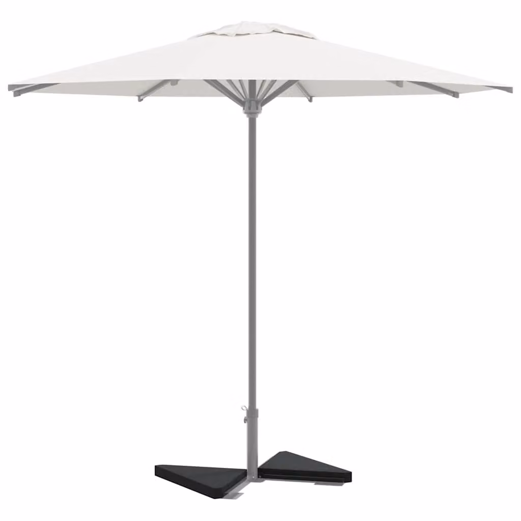 Set di 2 piastre triangolari in granito vidaXL per parasole, colore nero, 14 kg ciascuna