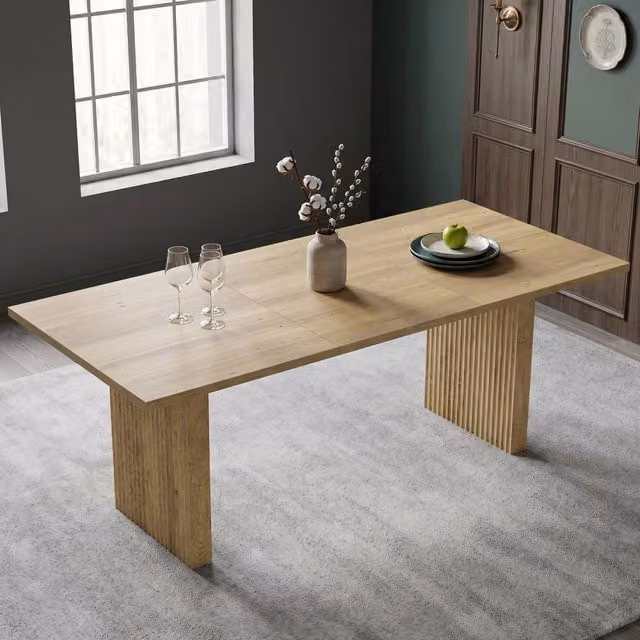 Tavolo da pranzo allungabile MIVRAY con piano rettangolare in MDF laminato color marrone L/P/H: 200 x 90 x 75 cm – 1
