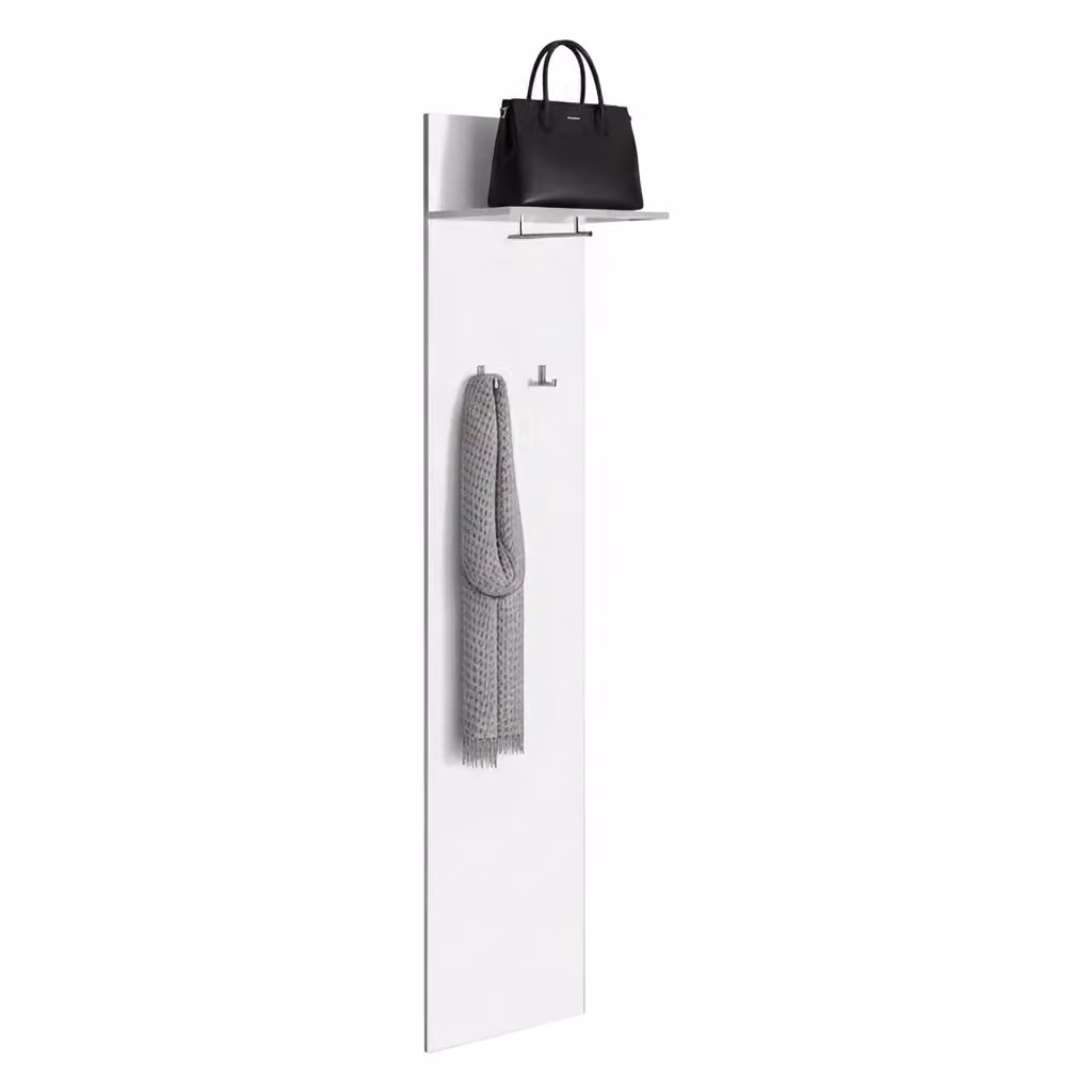 Appendiabiti DMORA in legno MDF Bianco Lucido con ganci a punto distribuiti per ingresso e corridoio – 2