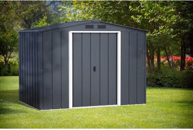 Casetta in metallo 8 x 6 Ezooza 1821 x 2620x 1910 mm grigia: una soluzione durevole per i tuoi spazi esterni
